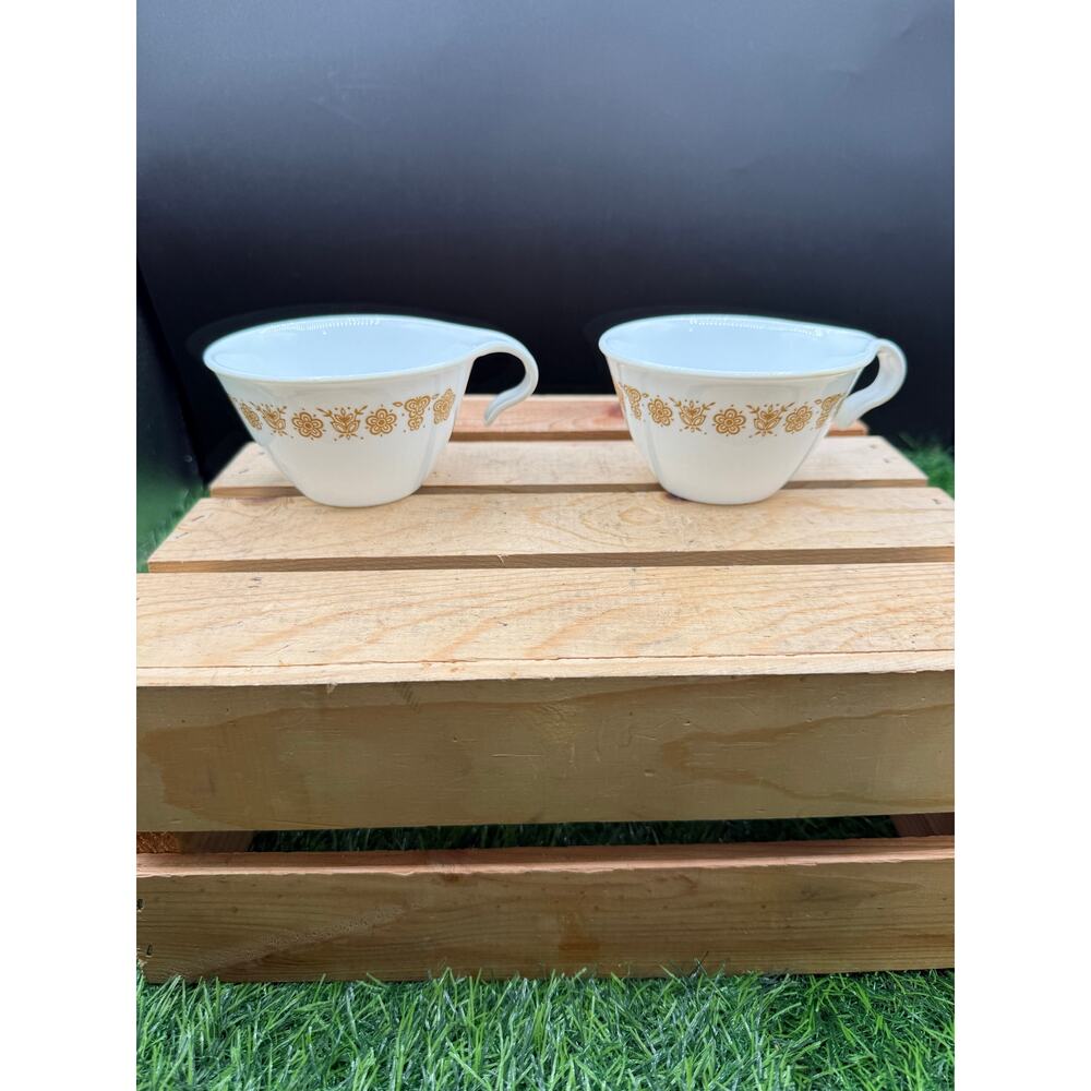 Vintage Corelle by Corning Butterfly Gold Creamer Pitchers - Set of 2